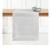 D'Moksha Homes Linen Table Runner - 14 x 90 Inch, 100% Pure Linen, Silver Grey, Machine Washable, Farmhouse Style