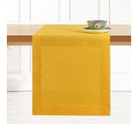 D'Moksha Homes Linen Table Runner - 14 x 90 Inch, Sunflower Yellow, Machine Washable Farmhouse Style