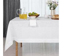 D'Moksha Homes Linen White Tablecloth 152 x 229 cm - 100% Pure Linen Rectangular Tablecloth - Machine Washable Table Cloth for Dining, Spring, Easter