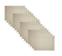 D'Moksha Homes Natural Linen Placemats Set of 16-14 x 19 Inch, 100% Pure Linen Cloth Placemats, Classic Hemstitch Natural Table Placemats for Spring, Summer, Outdoor - Easy Care Machine Washable
