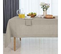 D'Moksha Homes Natural Linen Tablecloth 152 x 366 cm - 100% Pure Linen Table Cloth for Rectangle Tables - Machine Washable Tablecloth for Winter, Christmas, Holiday