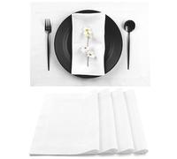 D'Moksha Homes Placemats 14 X 19 Inch, 100% Pure Linen Hemmed Cloth Placemats, Machine Washable, Placemats, Perfect For Spring Summer Mother'S Day Placemats (Set Of 4) Snowy White
