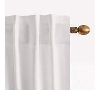 D'Moksha Homes Pure Hemp Linen Curtains, 52 X 108 Inch 1 Panel, White Semi Sheer Curtains, Rod Pocket Curtains 108 Inches Long with Back Tab Hang for Living Room, Indoor, Outdoor - Machine Washable