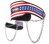 DMoose Dipping Belt with Chain For Pull Ups, Training, Weightlifting, Powerlifting and Bodybuilding Workouts, 36 Inches Heavy Duty Steel Lifting Chain, Comfortable Dip Belt With Neoprene Back Support