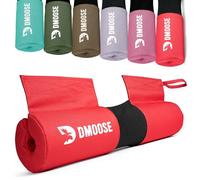 DMoose Fitness Barbell Pad for Hip Thrust, Squat & Lunges - Non-Slip Thick Foam Cushion for Neck and Back Support with Two Straps - Hip Thrust Pad for Leg Day - Fits All Olympic Bars (Red)