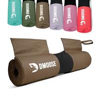 DMoose Fitness Barbell Pad for Hip Thrust, Squat & Lunges - Non-Slip Thick Foam Cushion for Neck and Back Support with Two Straps - Hip Thrust Pad for Leg Day - Fits All Olympic Bars (Cocoa Brown)