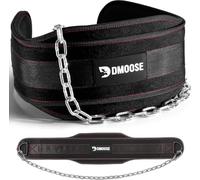 DMoose Fitness Dip Belt for Pullup, Squats, Powerlifting & Dips - 36" Robust Steel Chain, Comfortable Neoprene Padding Supports 350lbs -Weight Lifting Belt - Weightlifting Support for Men & Women