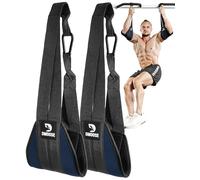 DMoose Fitness Hanging Ab Straps for Pull Up Bar & Core Strength Training - Exercise Straps for Ab Swing & Leg Raises, Hang Bar Strap with 2 Steel Carabiners - Abs Equipment for Home & Gym (Navy Blue)