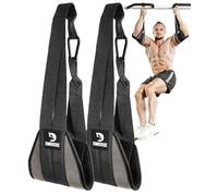 DMoose Fitness Hanging Ab Straps for Pull Up Bar & Core Strength Training-Soft Padded Exercise Straps for Ab Swing & Leg Raises, Hang Bar Strap with 2 Steel Carabiners - Abs Equipment for Home & Gym
