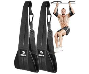 DMoose Fitness Hanging Ab Straps for Pull Up Bar & Core Strength Training-Soft Padded Exercise Straps for Ab Swing & Leg Raises, Hang Bar Strap with 2 Steel Carabiners - Abs Equipment for Home & Gym
