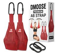 DMoose Fitness Premium Ab Straps for Abdominal Muscle Building, Arm Support for Ab Workout, Hanging Ab Straps for Pull Up Bar Attachment, Ab Exercise Gym pullup Equipment for Men Women (Red)