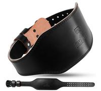 DMoose Fitness Weight Lifting Belt Men & Women - 7MM Premium Cushioned Lumbar Support & Genuine Leather Adjustable Weightlifting Belt for Squats, Deadlifts & Workouts