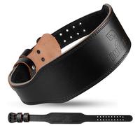 DMoose Fitness Weight Lifting Belt Men & Women - 7MM Premium Cushioned Lumbar Support & Genuine Leather Adjustable Weightlifting Belt for Squats, Deadlifts & Workouts