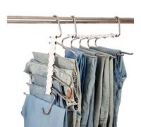 DMOPRDNB 2 Packs Trouser Hangers Space Saving - Non-Slip Scarf and Jeans Hangers for Wardrobe, Space Saver Trouser Rack for Jeans Scarfs Tie Towel