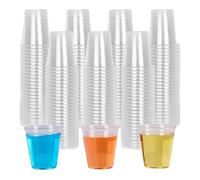 DMOPRDNB 200 Pack Hard Plastic Shot Glasses 50ml, Clear Disposable Shot Cups for Tasting, Mini Sample Cups Stackable for Parties, Weddings, Birthdays, BBQ, Festivals - Reusable Dessert Shot Glasses