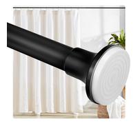 Dmore Shower Curtain Rail Stainless Steel 95-120cm Extendable Black Telescopic Rod Can Be Adjusted By Twisting Without Drilling Can Be Held Securely As Shower Rail