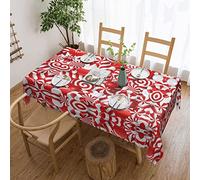 DMORJ Candy Canes Washable Square Lace Tablecloth : 54x72 In-Perfect For Buffet Tables, Parties, Holiday Dinners, Etc.