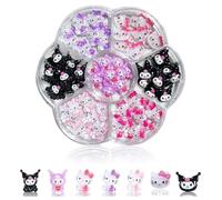 DMQ 3D Hello Kitty Nail Charms, 77Pcs Cartoon Kitty Cat Nail Art Charms, Kawaii Nail Decorations for Nail Art Supplies, 3D Cute Nail Gems Nail Charms Nail Decorations for Nail Art