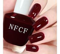DMQ Burgundy Nail Varnish, Quick Dry Nail Polish, Cherry Dark Wine Red High Glossy Fingernail Gel - Long Lasting & Chip-resistant Nail Paint Gel for Women DIY Nail Art Manicure Home - No Need Lamp