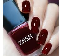 DMQ Cherry Red Nail Polish, Quick Dry Burgundy Red Nail Varnish, Wine Red Nail Gel, Long Lasting Chip Resistant Non-Toxic Nail Paint Gel For Women DIY Nail Art Manicure - No Need Bake