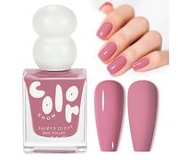 DMQ Dusty Rose Nail Polish, Dark Pink Nail Varnish, Quick Drying Dusty Pink Nail Gel, Fast Drying & Long Lasting Mauve Nail Paint Gel - Nail Art DIY Home Manicure for Women - No Need UV LED Lamp