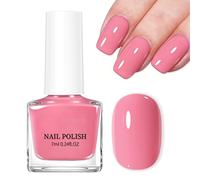 DMQ Jelly Nail Polish, Quick Drying Crystal Nude Nail Varnish, Translucent Nail Art Polish, Long Last Chip Resistant French Manicure Nail Lacquer DIY Manicure Design Gift for Women (Pink)