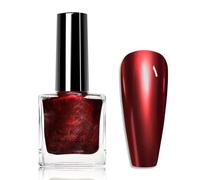DMQ Metallic Nail Polish, Wine Red Chrome Nail Polish - Burgundy Mirror Nail Vanish - Quick Drying Bright 3D Metal Painting Nail Paint Gel for Women Home DIY Nail Art - No Need UV Lamp