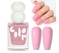 DMQ Nail Varnish, Baby Pink Nail Polish - Quick Dry & Long Lasting Nail Paint Gel, No Need Cure Sakura Pink Nail Gel - Chip Resistant Nail Lacquer for Women Girls DIY Manicure - No Need Cure