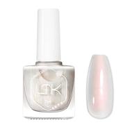 DMQ Pearl Nail Polish, White Aurora Iridescent Shimmer Mermaid Nail Varnish, White Glitter Long Lasting & Quick Drying Holographic Nail Gel for Women Girls DIY Manicure at Home - No Need Bake