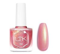 DMQ Pink Glitter Nail Polish, Pink Pearl Shimmer Mermaid Nail Varnish, Polarized Glitter Long Lasting & Quick Drying Holographic Nail Gel for Women Girls DIY Manicure at Home - No Need Bake