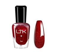 DMQ Red Glitter Nail Polish, Christmas Shimmer Wine Red Glitter Burgundy Nail Varnish, Long Lasting & Quick Drying Nail Polish Gel for for DIY Manicure at Home - No Need Cured