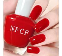 DMQ Red Nail Varnish, Quick Dry Nail Polish, Christmas Ruby Red High Glossy Fingernail Gel - Long Lasting & Chip-resistant Nail Paint Gel for Women DIY Nail Art Manicure Home - No Need Lamp