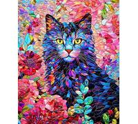 DMQBT 1000 Pieces - Colourful - Difficult Jigsaw - Colorful Cat Poster - Adult Family Stress Relief Puzzle Toys - Elderly Memory Cognition Games - DX365ZW