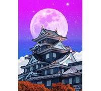 DMQBT 1500 Piece Jigsaw Puzzles For Adults - Fun Adult Puzzle Toy - Japanese Architecture And The Moons Art Poster - Family Stress Reduction Games - Xu477Tw