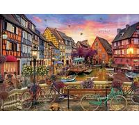 DMQBT 1500 Pieces Puzzle - Poster - Gifts - Irregular Puzzle - Colmars Canals Travelling Vintage Landscape Oil Painting - Adult Personalised Challenge Toys - Ns140Zk