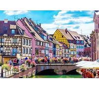 DMQBT 1500 Pieces Puzzle - Poster - Gifts - Irregular Puzzle - Colmars Canals Travelling Vintage Landscape Oil Painting - Adult Personalised Challenge Toys - Ns139Zk
