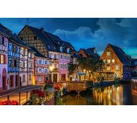 DMQBT 1500 Pieces Puzzle - Poster - Gifts - Irregular Puzzle - Colmars Canals Travelling Vintage Landscape Oil Painting - Adult Personalised Challenge Toys - Ns138Zk