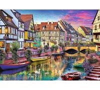 DMQBT 1500 Pieces Puzzle - Poster - Gifts - Irregular Puzzle - Colmars Canals Travelling Vintage Landscape Oil Painting - Adult Personalised Challenge Toys - Ns142Zk