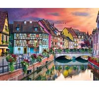 DMQBT 1500 Pieces Puzzle - Poster - Gifts - Irregular Puzzle - Colmars Canals Travelling Vintage Landscape Oil Painting - Adult Personalised Challenge Toys - Ns141Zk
