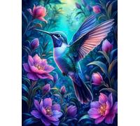 DMQBT 1500 Pieces Puzzles ，Colorful ，Hummingbirds Colorful Abstract Oil Painting ，Poster Art Jigsaw 1500 Pieces ，Home Decoration ，Family Stress Reduction Games - Xu526Tw