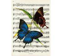 DMQBT Difficult 1000 Piece Jigsaw - Colourful Irregular Puzzle - Artistic Picture Of Butterflys On Sheet Musics - Adult Personalised Challenge Toys - DX40ZW