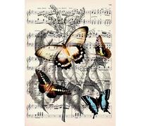 DMQBT Difficult 1000 Piece Jigsaw - Colourful Irregular Puzzle - Artistic Picture Of Butterflys On Sheet Musics - Adult Personalised Challenge Toys - DX39ZW
