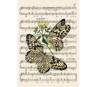 DMQBT Difficult 1000 Piece Jigsaw - Colourful Irregular Puzzle - Artistic Picture Of Butterflys On Sheet Musics - Adult Personalised Challenge Toys - DX37ZW