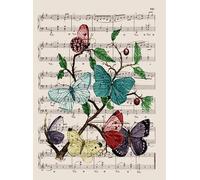 DMQBT Difficult 1000 Piece Jigsaw - Colourful Irregular Puzzle - Artistic Picture Of Butterflys On Sheet Musics - Adult Personalised Challenge Toys - DX35ZW
