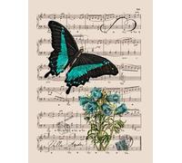 DMQBT Difficult 1000 Piece Jigsaw - Colourful Irregular Puzzle - Artistic Picture Of Butterflys On Sheet Musics - Adult Personalised Challenge Toys - DX38ZW