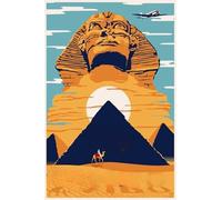 DMQBT Irregular 1000 Pieces - Difficult Jigsaw - Egypt Vintage Travels Poster - Adult Family Stress Relief Puzzle Toys - DX234ZW
