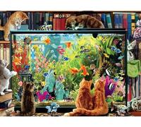 DMQBT Puzzle,1000 Pieces,Poster,Difficult Jigsaw,Gifts ，Abstract Picture Of Cats Playing ，Colour Fun ，Family Fun Challenge Toys，Adult Personalised Challenge Toys,Wall Art Decoration, Cx125Zw