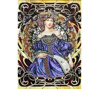 DMQBT Puzzle,1000 Pieces,Poster,Difficult Jigsaw,Gifts ，Irregular Illustrations By Alphonse.Mucha ，Wall Art Decoration ，Family Fun Challenge Toys ，Adult Family Stress Relief Toys, Cx282Zw
