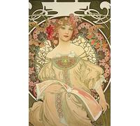 DMQBT Puzzle,1000 Pieces,Poster,Difficult Jigsaw,Gifts ，Irregular Illustrations By Alphonse.Mucha ，Wall Art Decoration ，Family Fun Challenge Toys ，Adult Family Stress Relief Toys, Cx284Zw