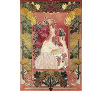 DMQBT Puzzle,1000 Pieces,Poster,Difficult Jigsaw,Gifts ，Irregular Illustrations By Alphonse.Mucha ，Wall Art Decoration ，Family Fun Challenge Toys ，Adult Family Stress Relief Toys, Cx283Zw